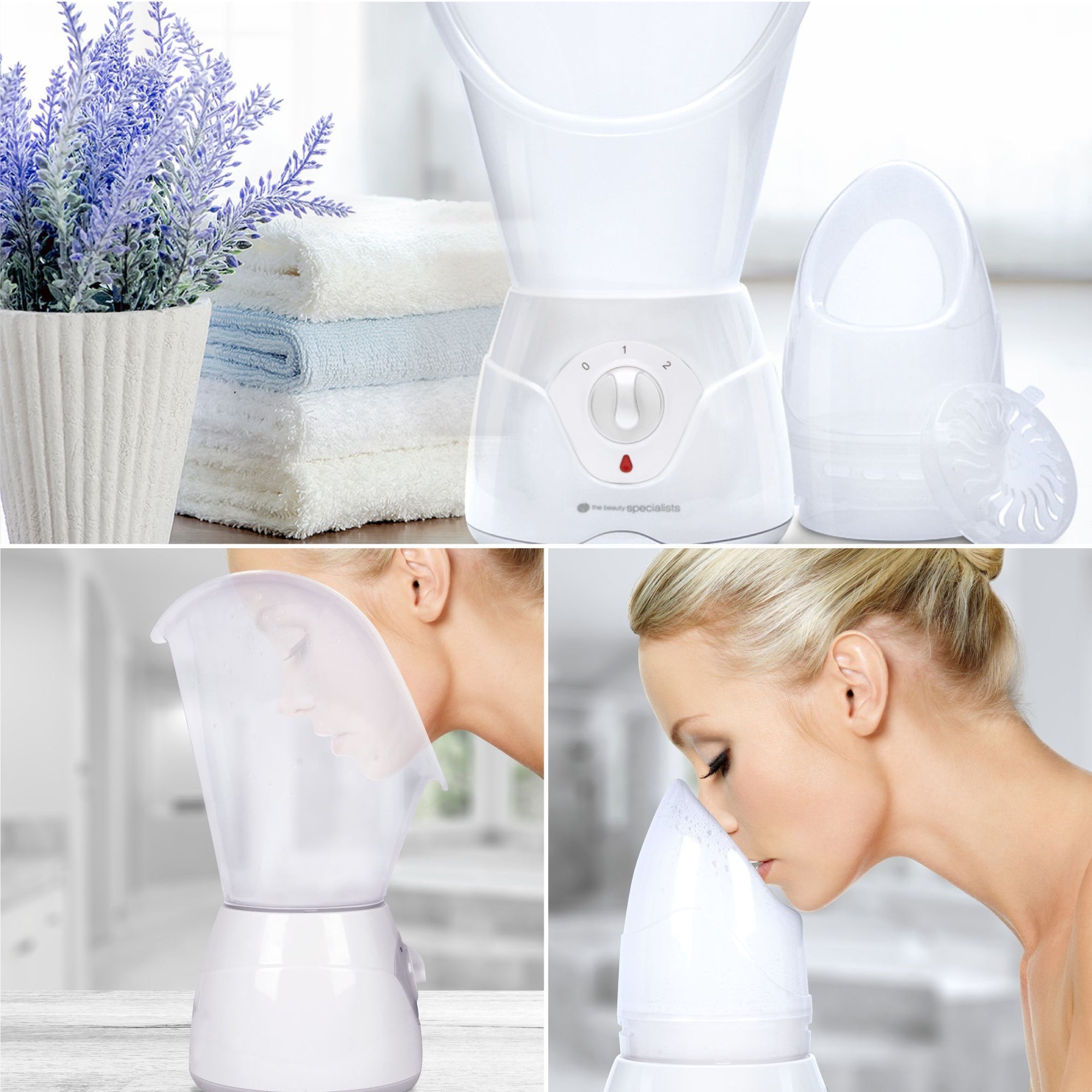 Rio Face Steamer and Sauna in use showing content
